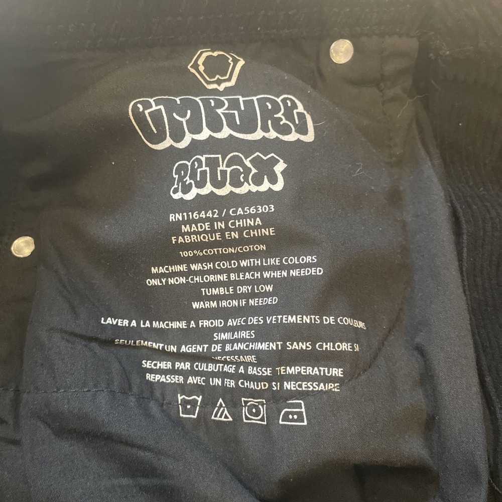 Empyre Corduroy Skater Shorts Men's Size 32 Relax Fit Loose Baggy Black - Picture 5 of 9